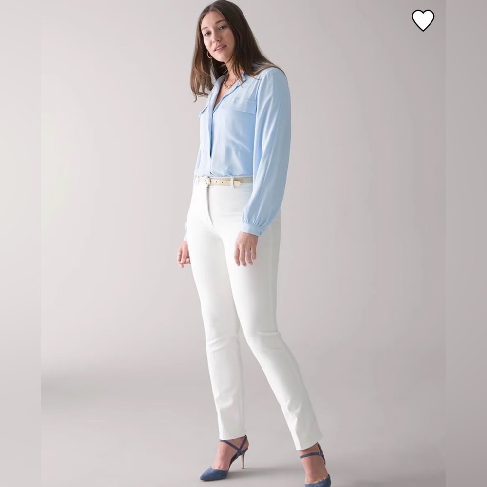 White House Black Market White Straight Leg Pants